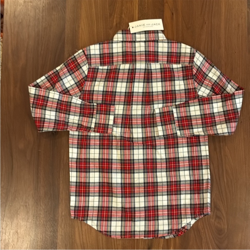 Janie and Jack Tartan Plaid Button-Up Shirt - Picture 4 of 5